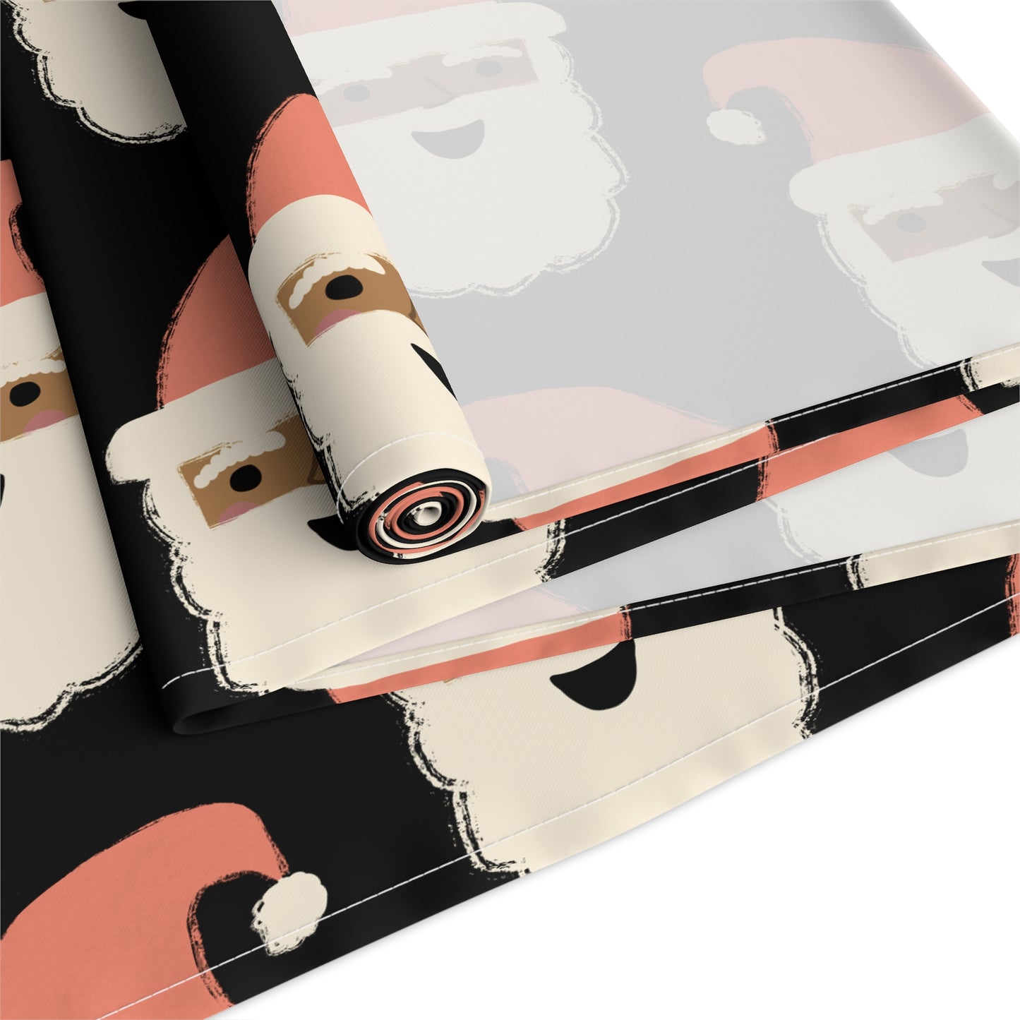 African American Santa Christmas Table Runner | Black