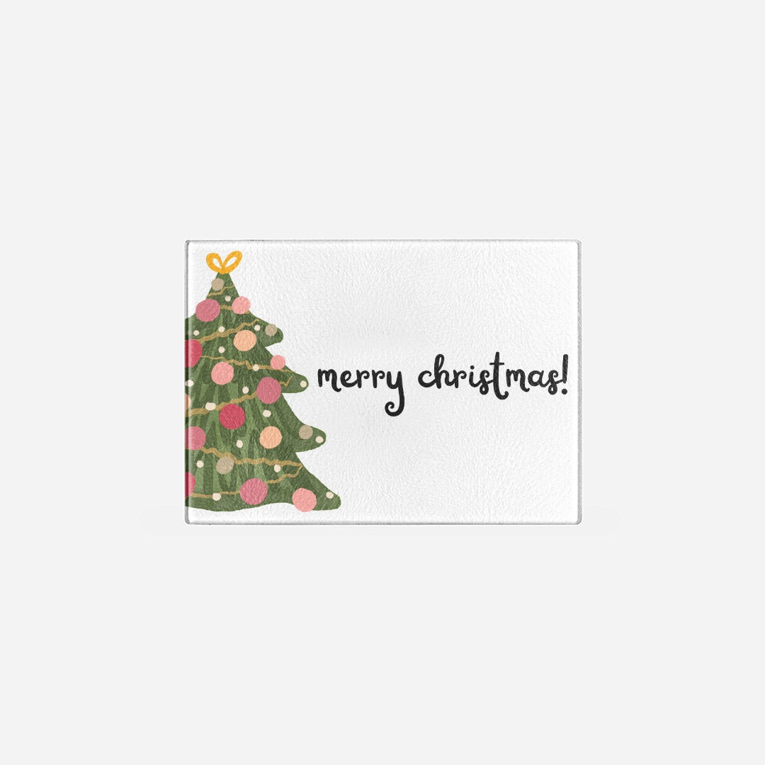 Whimsical Merry Christmas Tree Cutting Board (11.5" x 8")