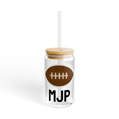 Personalized Football Glass Tumbler | 16oz