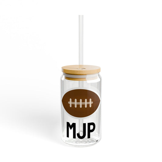 Personalized Football Glass Tumbler | 16oz