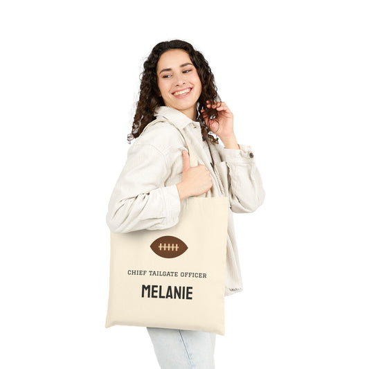 Personalized Football Tailgate Tote | Game Day Cotton Canvas Bag