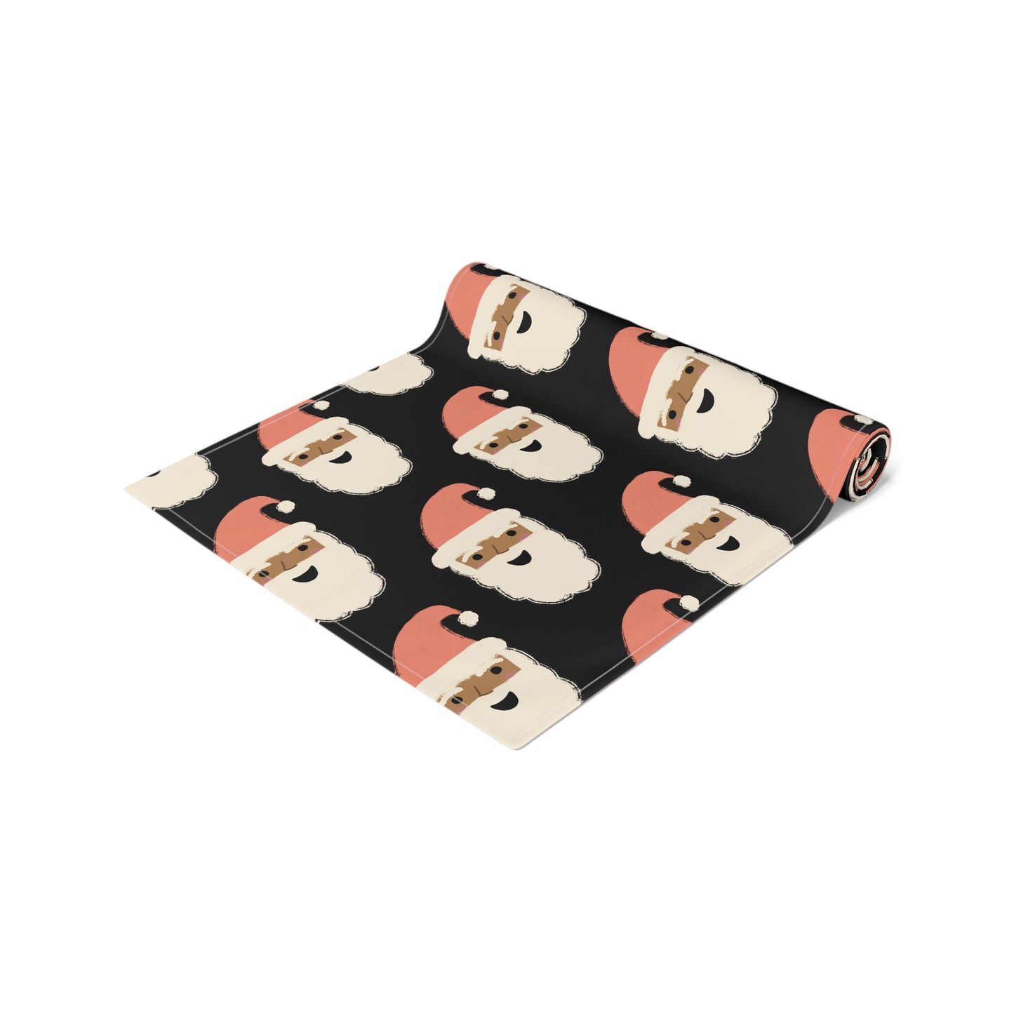 African American Santa Christmas Table Runner | Black