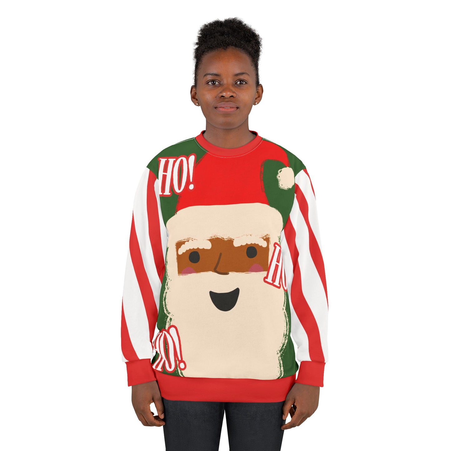 Retro Black Santa Christmas Sweatshirt | Green