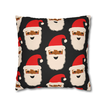 Santa Throw Pillow Cover | Black