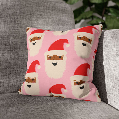 Santa Throw Pillow Cover | Pink