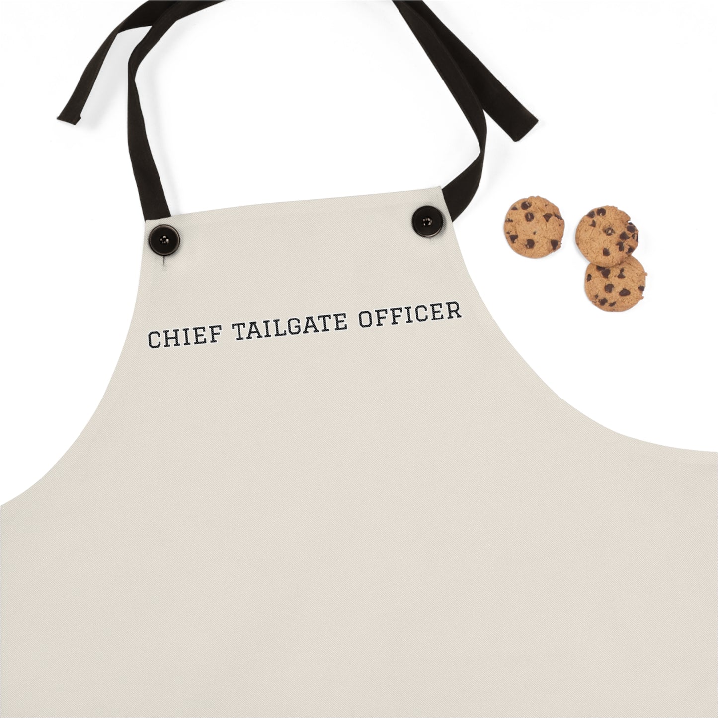Football Game Day Chief Tailgate Officer Apron | Khaki