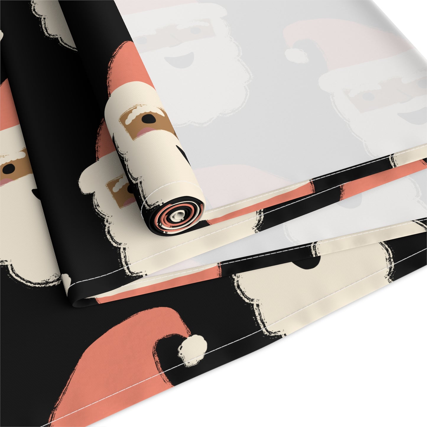 African American Santa Christmas Table Runner | Black