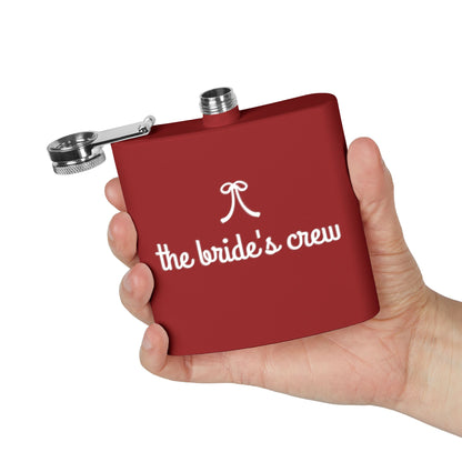 Bride's Crew Red Stainless 6oz Steel Flask