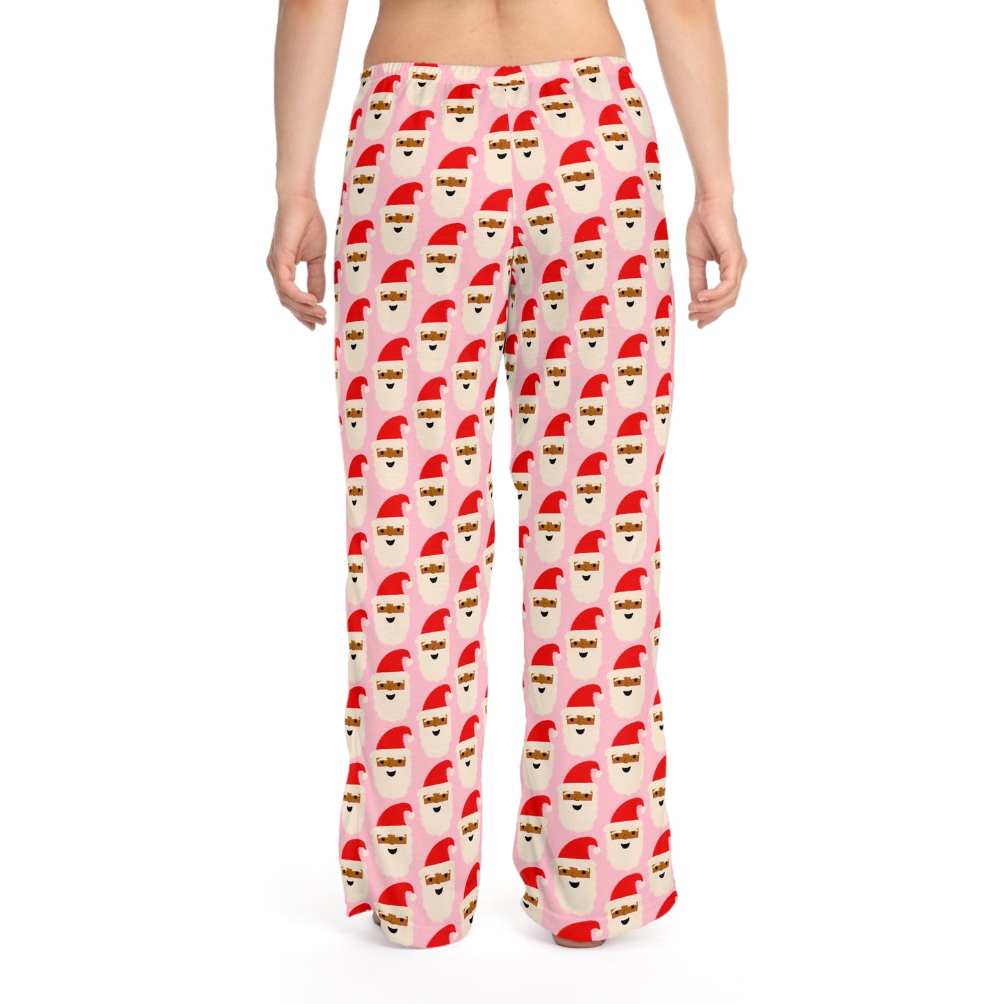 African American Santa Women's Christmas Pajama Pants | Pink