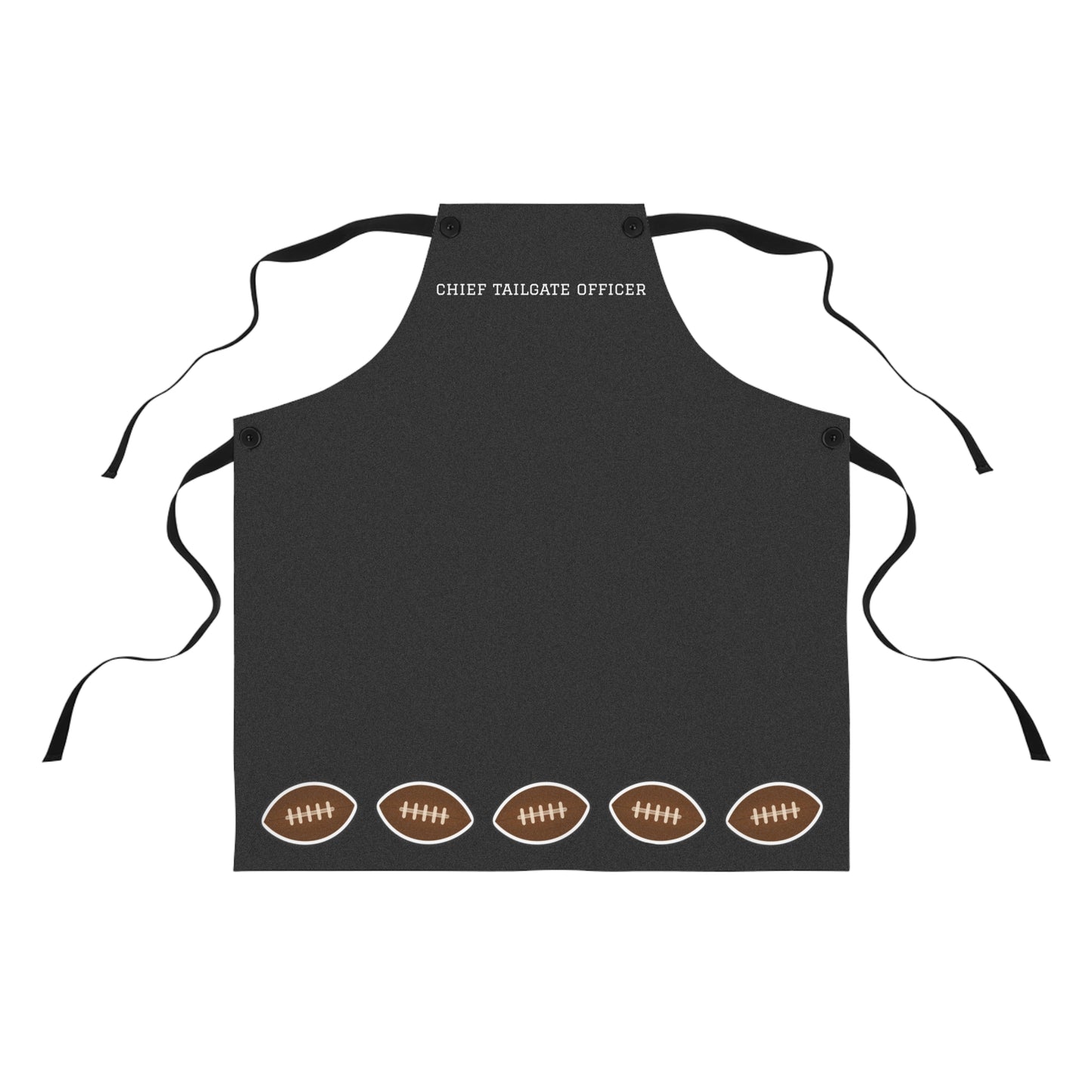 Football Game Day Chief Tailgate Officer Apron | Black