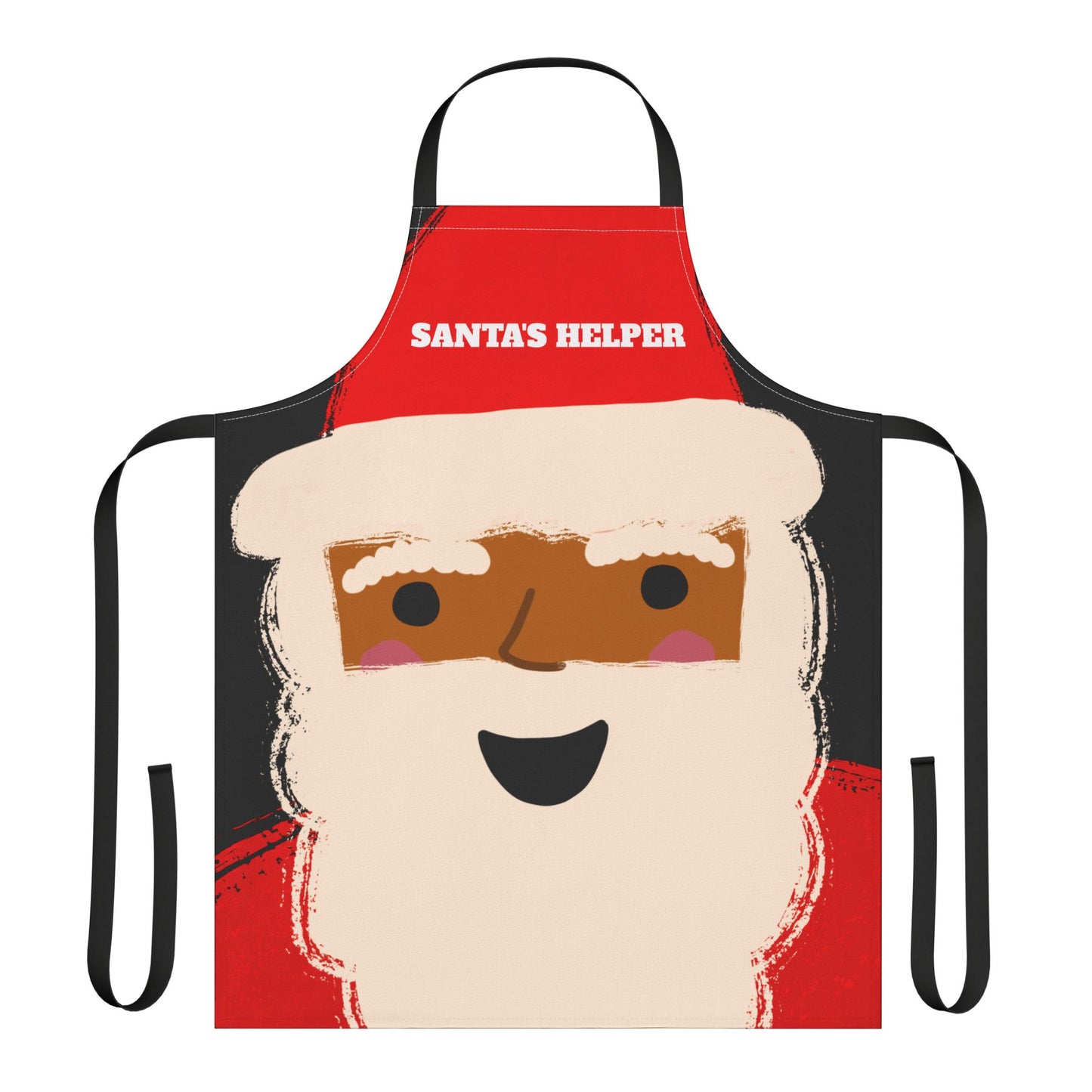 Chocolate Santa's Helper Christmas Apron | Black