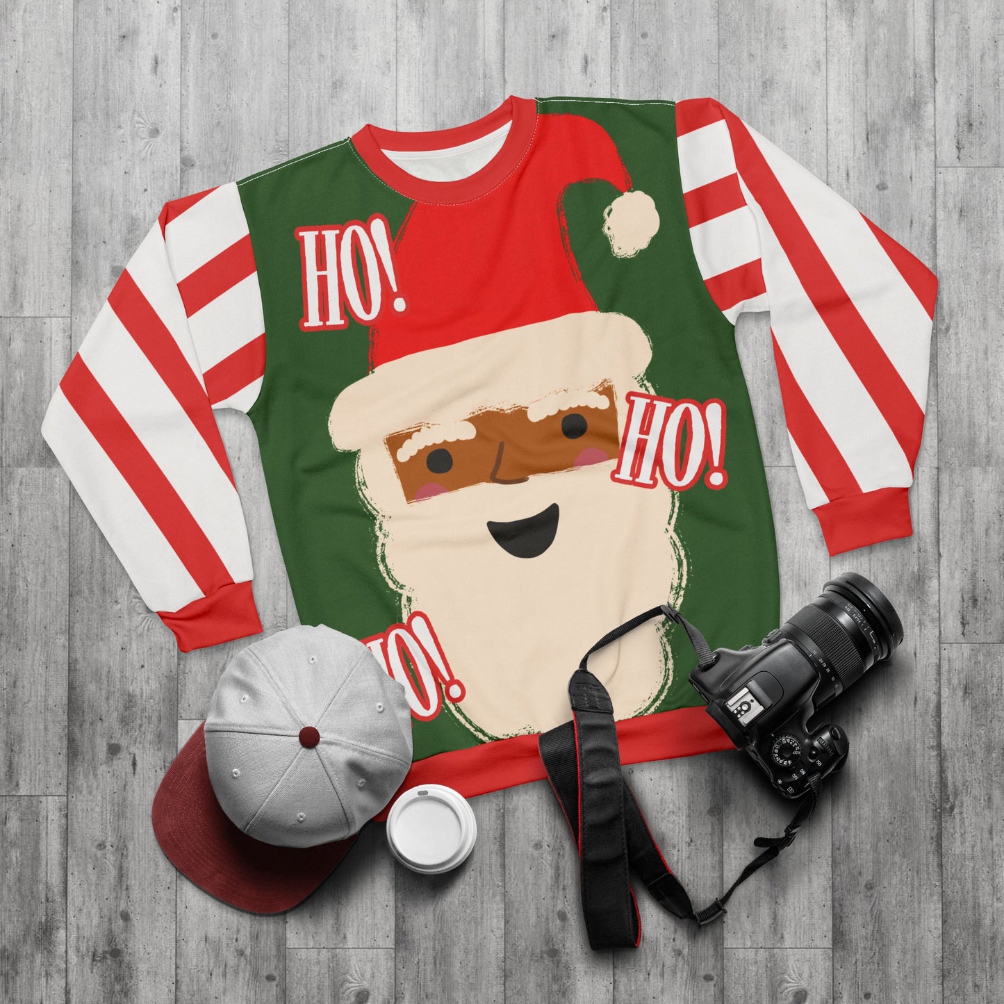 Retro Black Santa Christmas Sweatshirt | Green