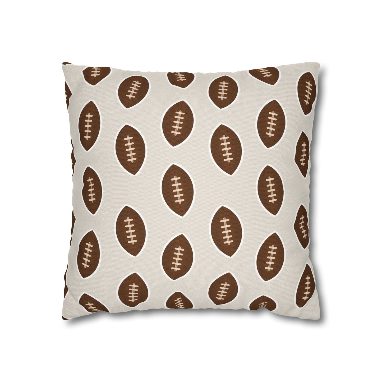 Hand-Drawn Football Throw Pillow Cover | Khaki