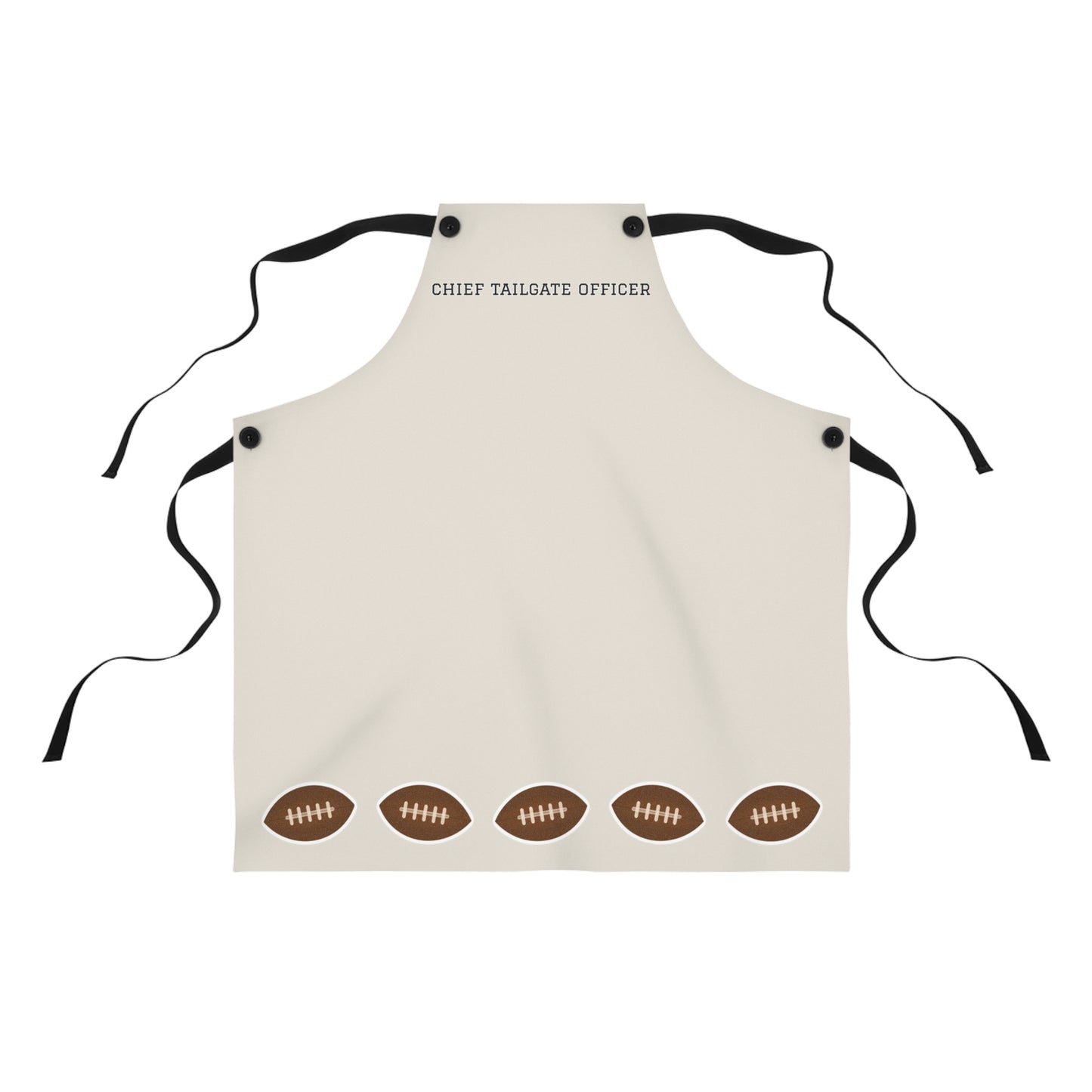 Football Game Day Chief Tailgate Officer Apron | Khaki