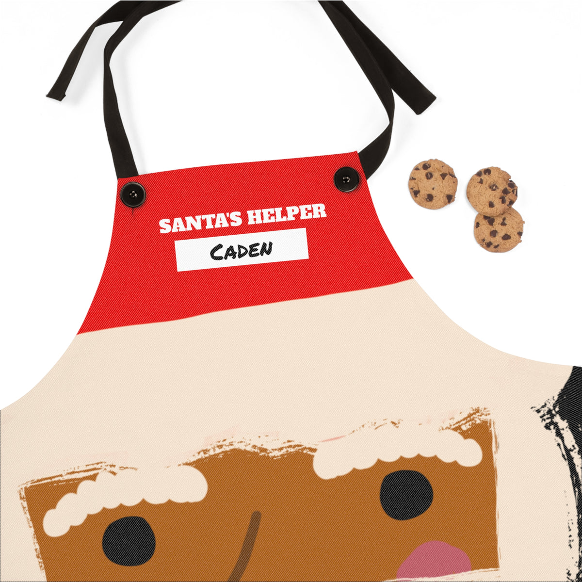 Chocolate Santa Apron | Black