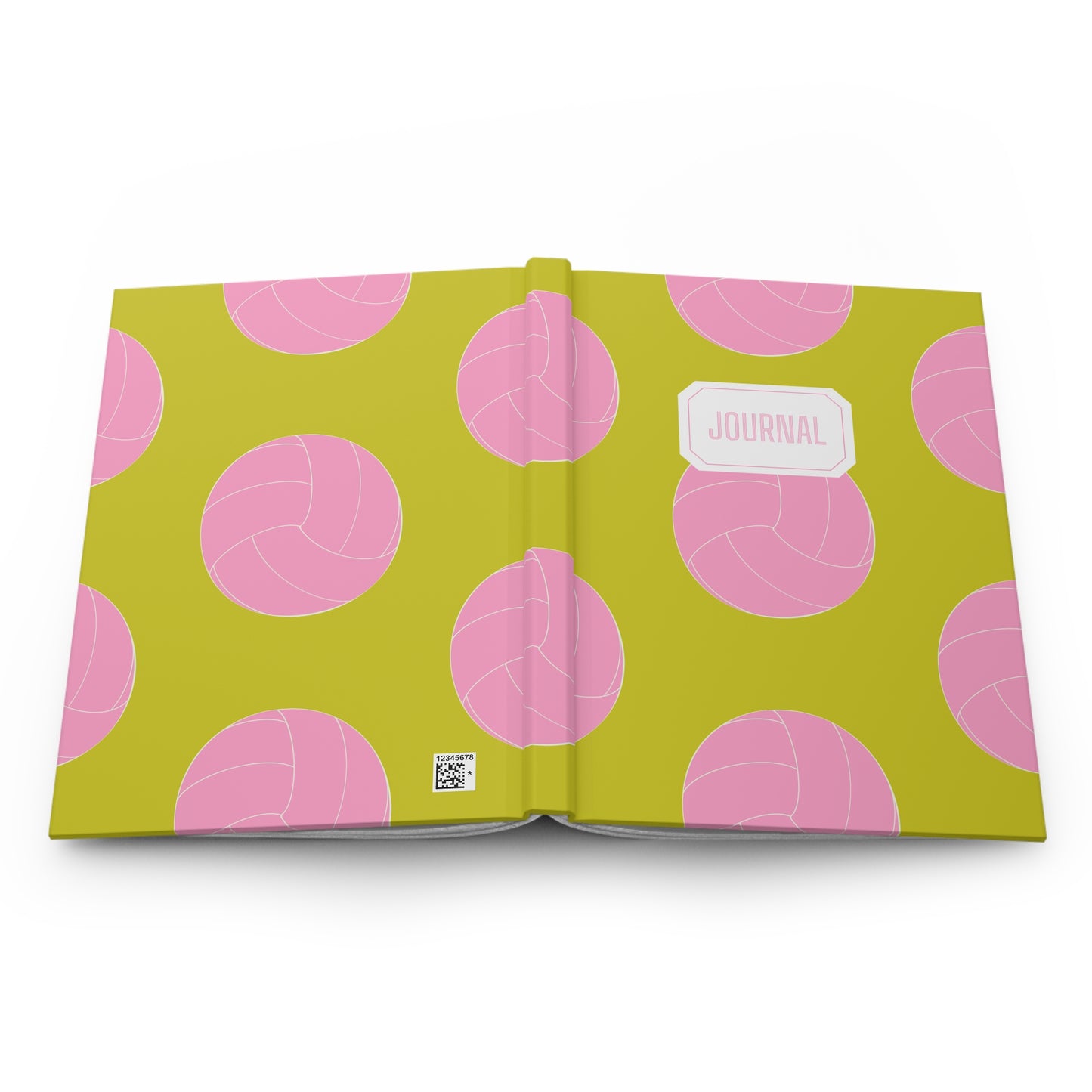 Volleyball Hardcover Journal | Pink/Lime Green