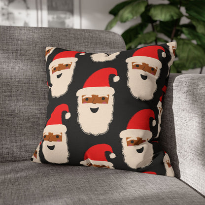 Santa Throw Pillow Cover | Black