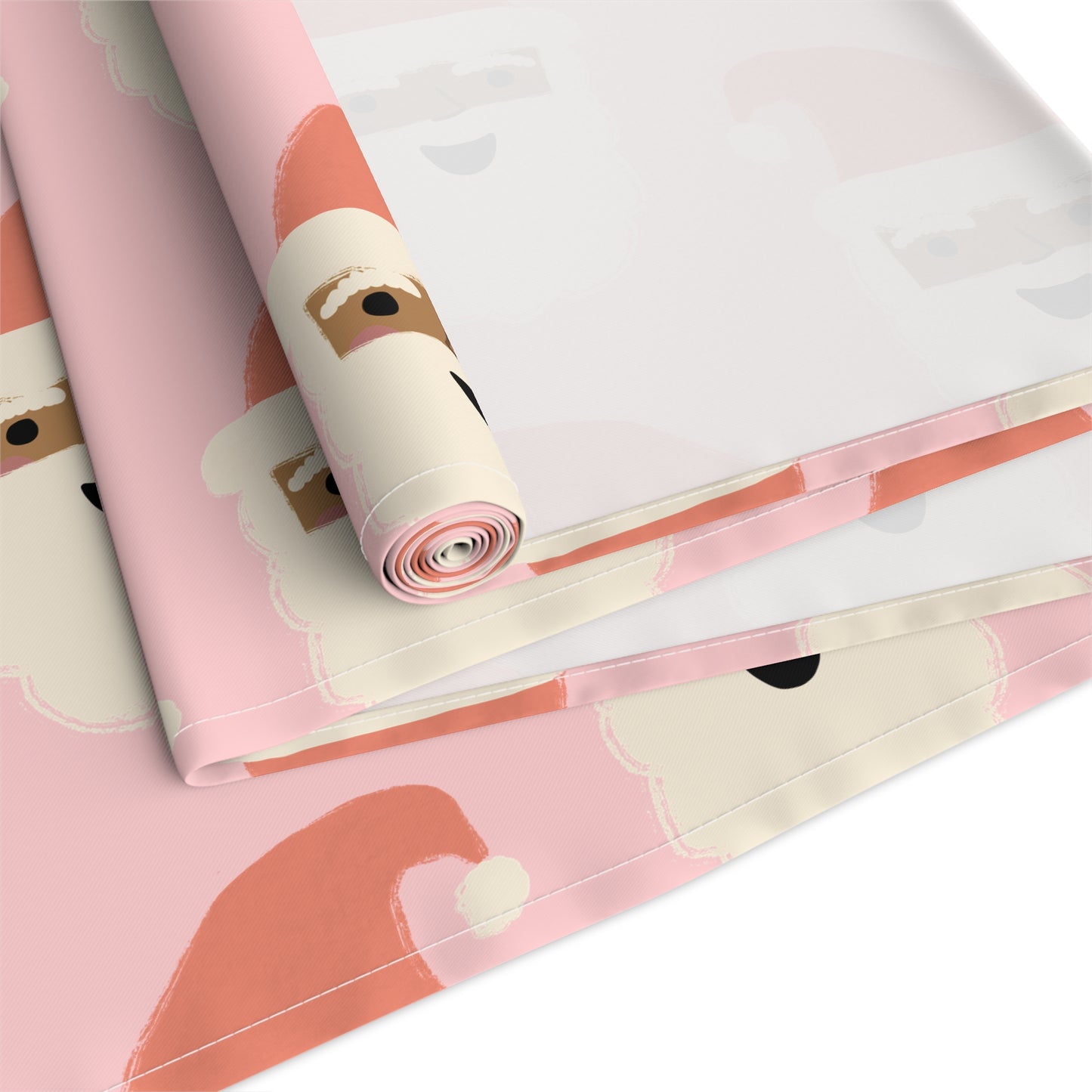 African American Santa Christmas Table Runner | Pink