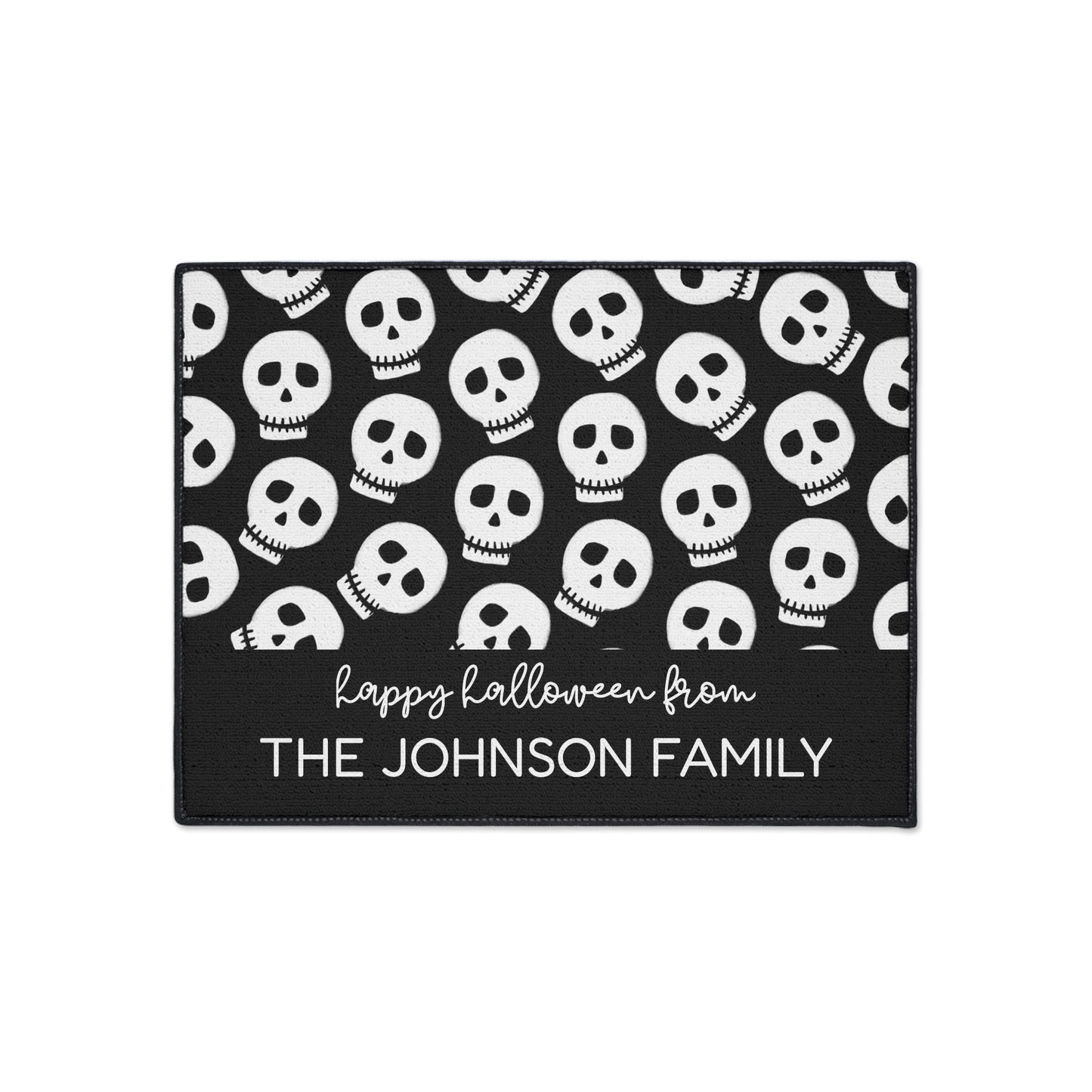 Custom Spooky Skull Halloween Doormat