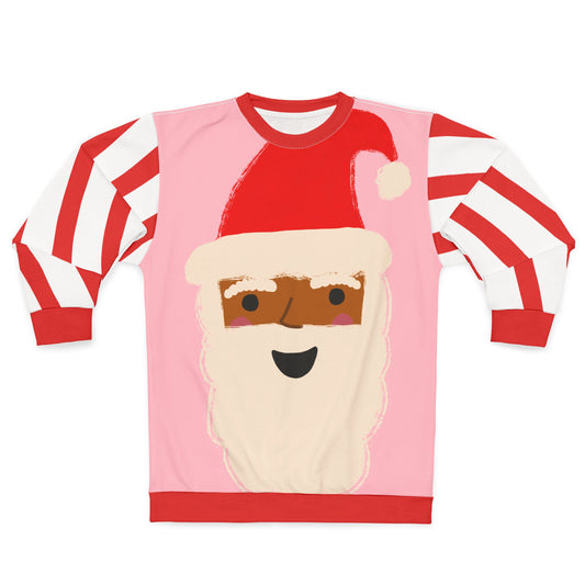 Retro Black Santa Christmas Sweatshirt | Pink