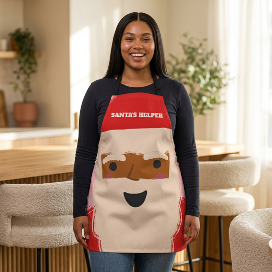 Chocolate Santa's Helper Christmas Apron | Pink