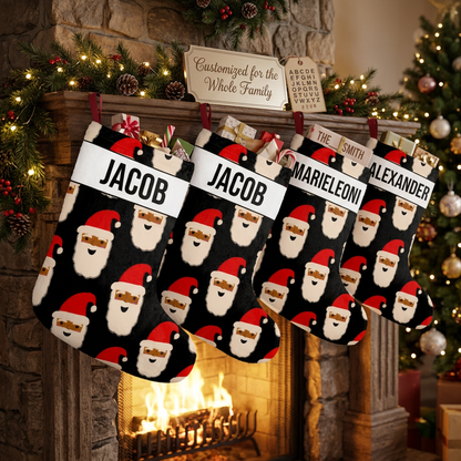 Chocolate Santa Christmas Stocking | Black