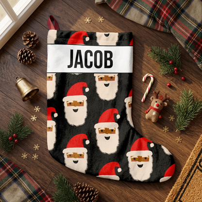 Chocolate Santa Christmas Stocking | Black