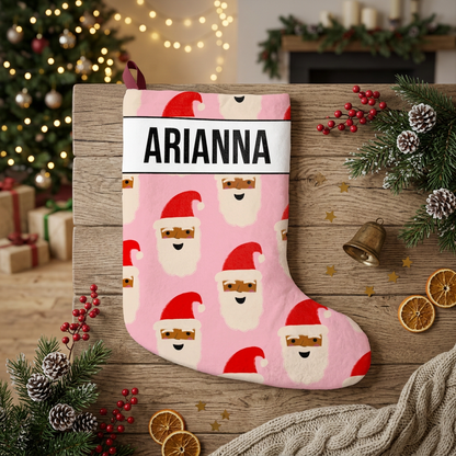 Chocolate Santa Christmas Stocking | Pink