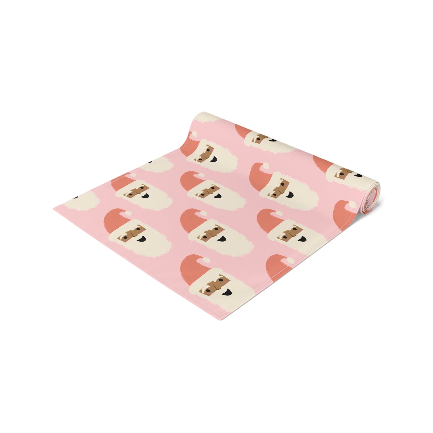 African American Santa Christmas Table Runner | Pink