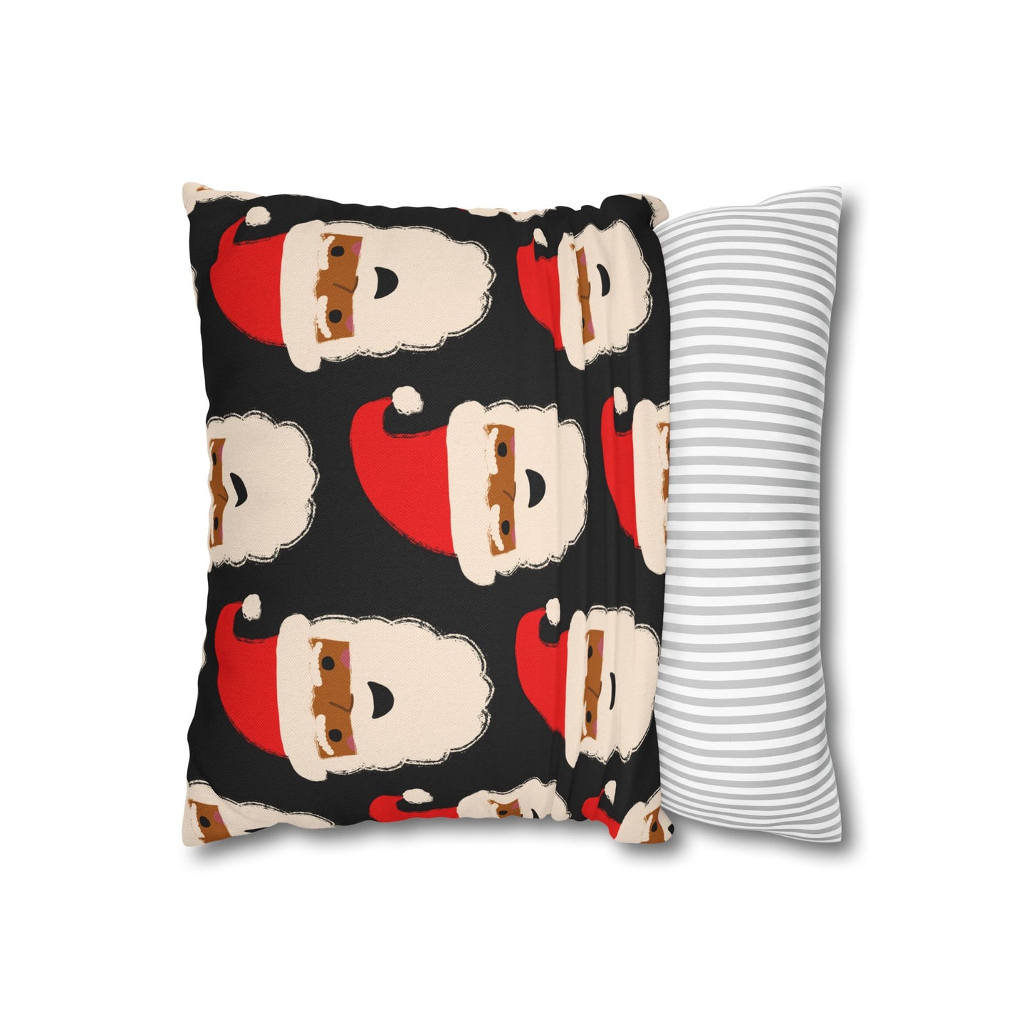 African American Santa Throw Pillow Cover | Black