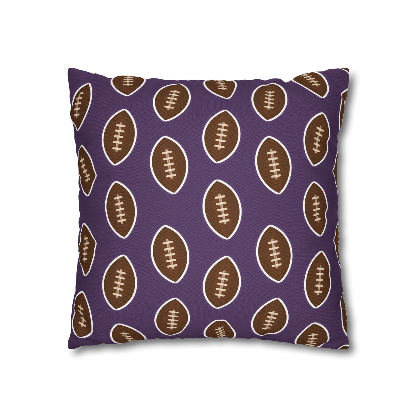 Hand-Drawn Football Throw Pillow Cover | Purple