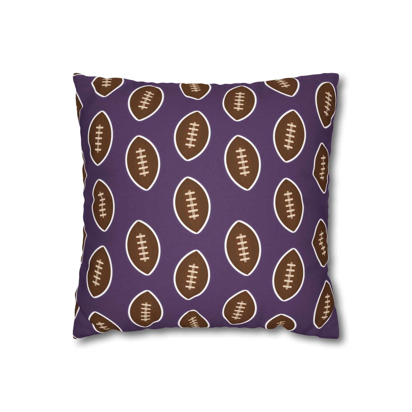 Hand-Drawn Football Throw Pillow Cover | Purple
