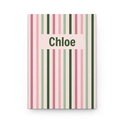 Preppy Personalized Hardcover Journal | Pink/Green