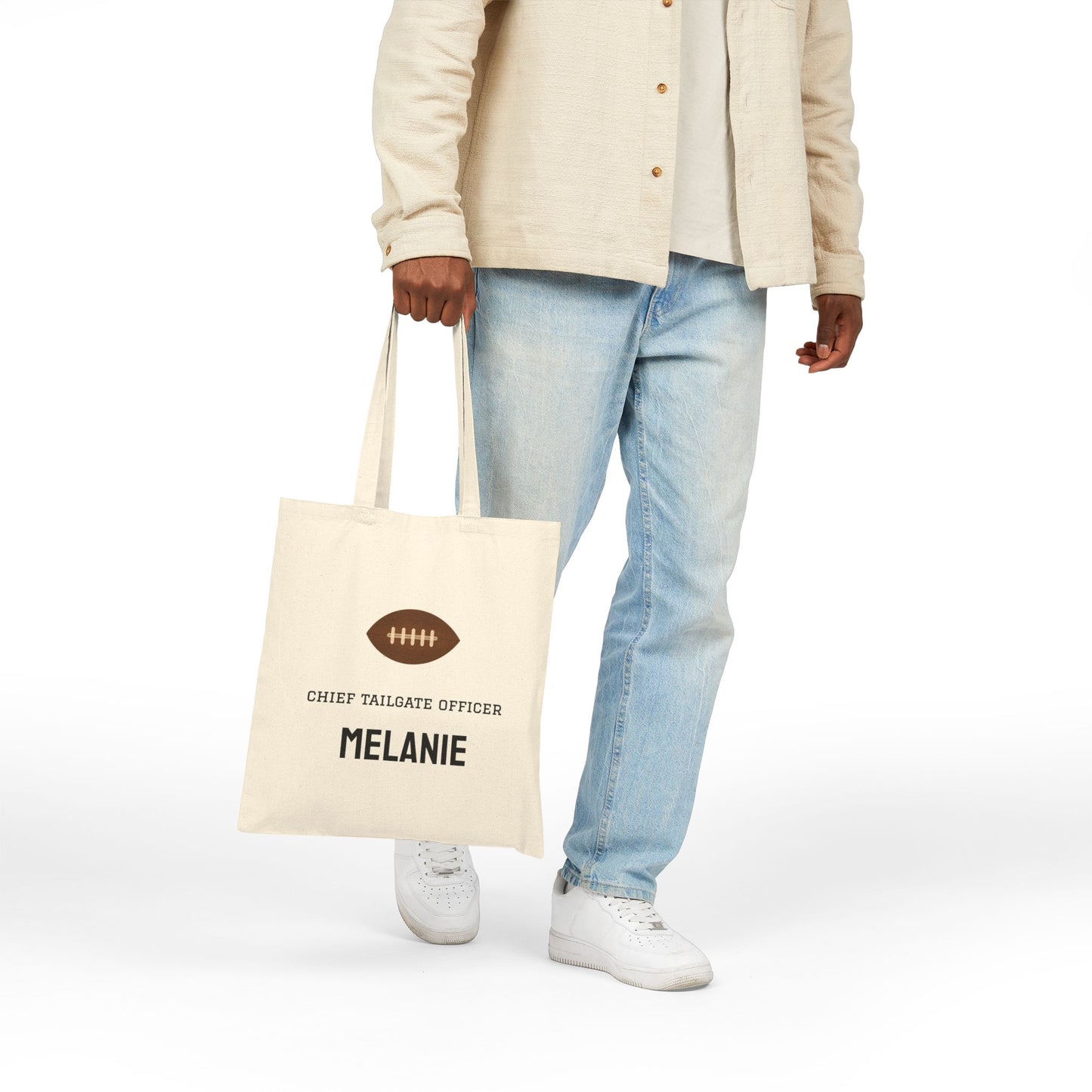 Personalized Football Tailgate Tote | Game Day Cotton Canvas Bag