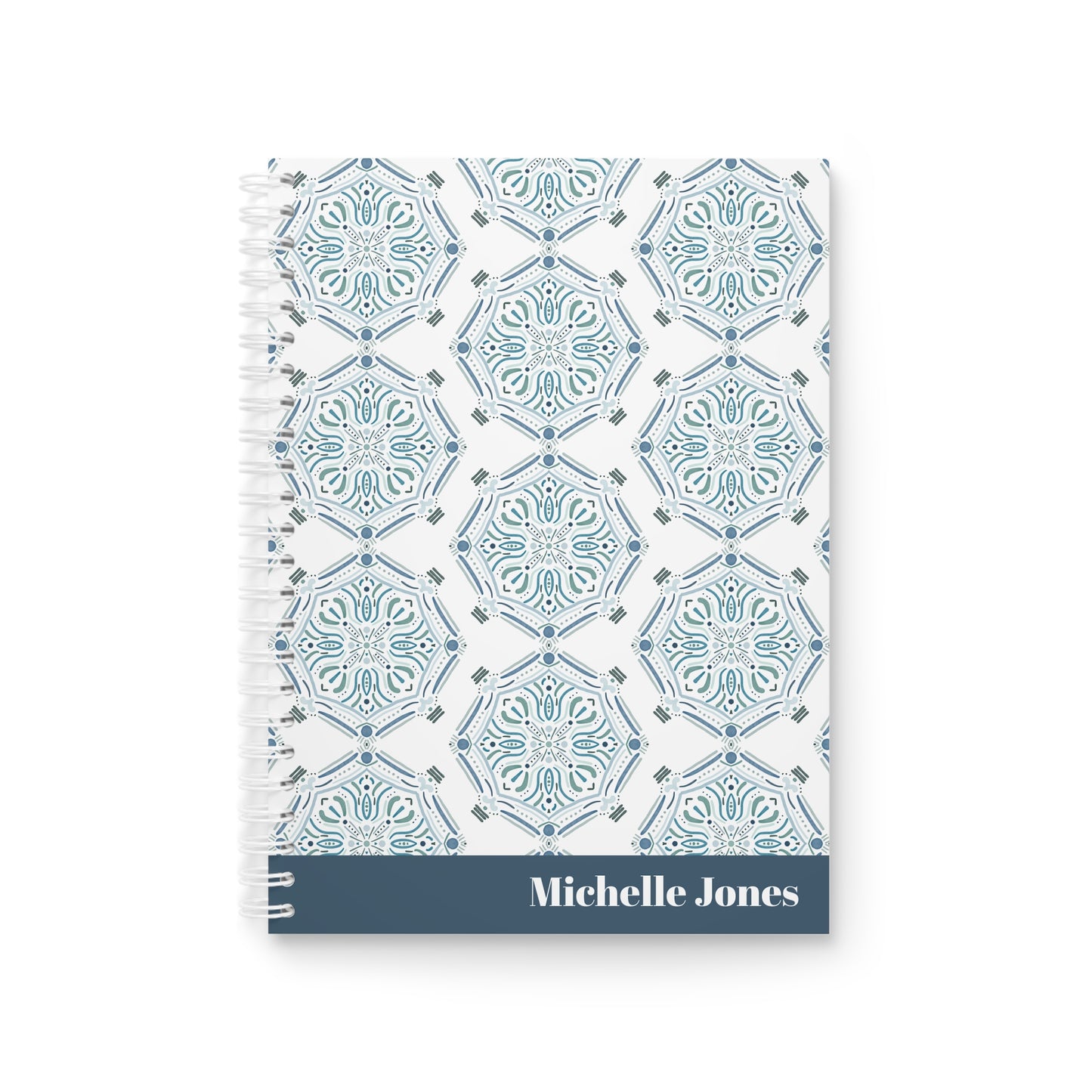 Custom Coastal Blue Mosaic Notebook