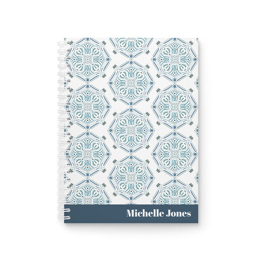Custom Coastal Blue Mosaic Notebook