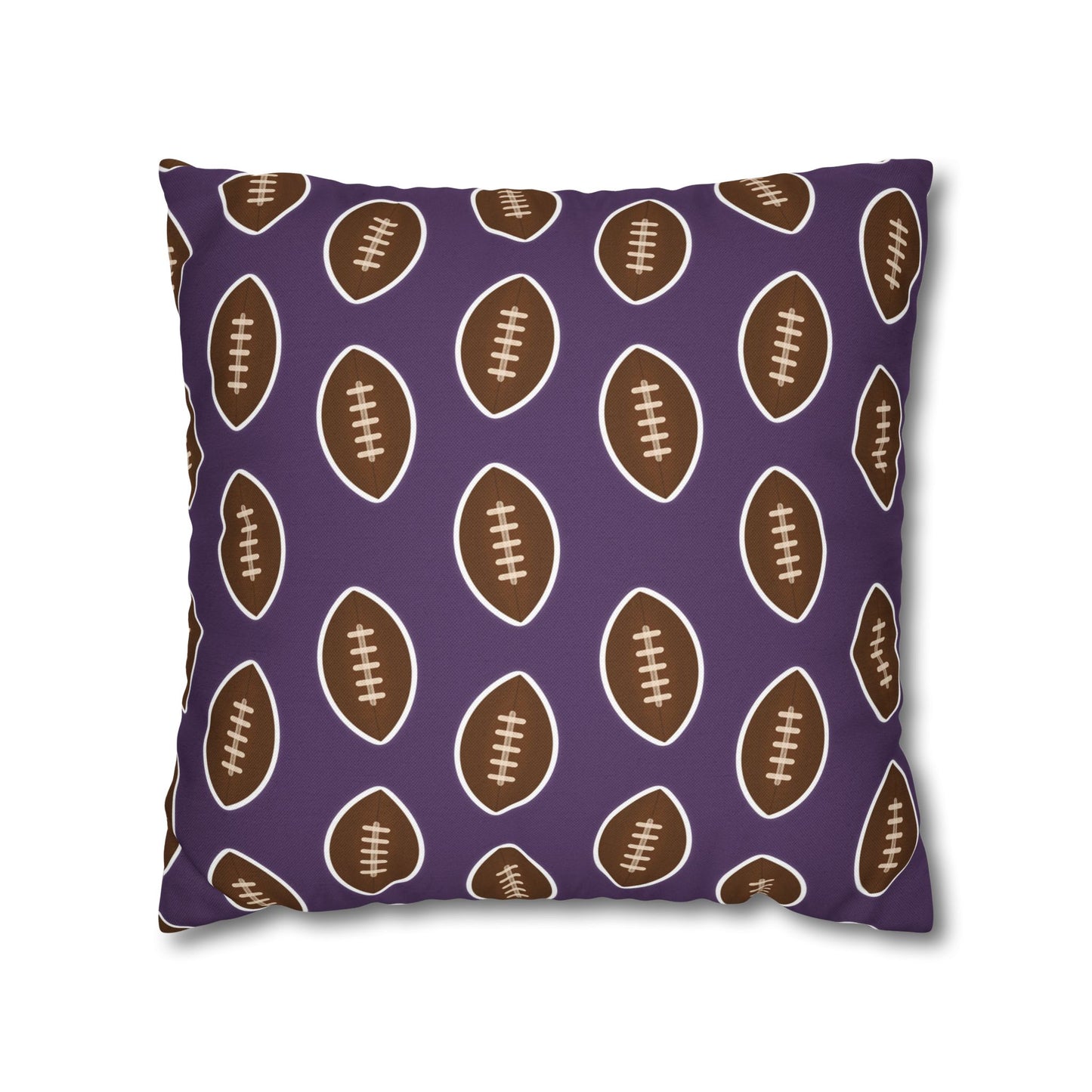 Hand-Drawn Football Throw Pillow Cover | Purple