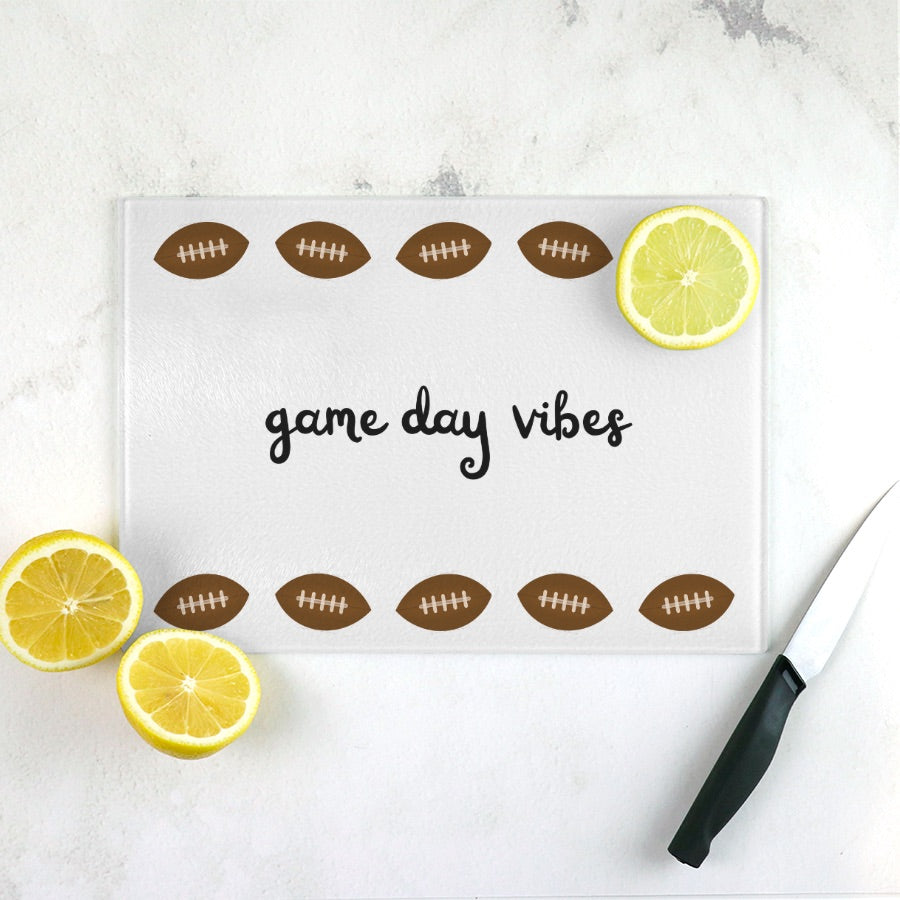 Whimsical Football Game Day Cutting Board Small (11.5" x 8")