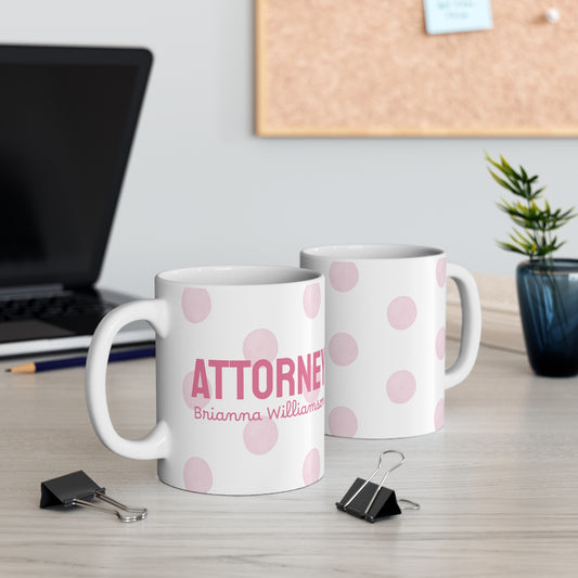 Personalized Pink Attorney Mug