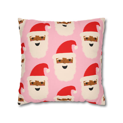 Santa Throw Pillow Cover | Pink