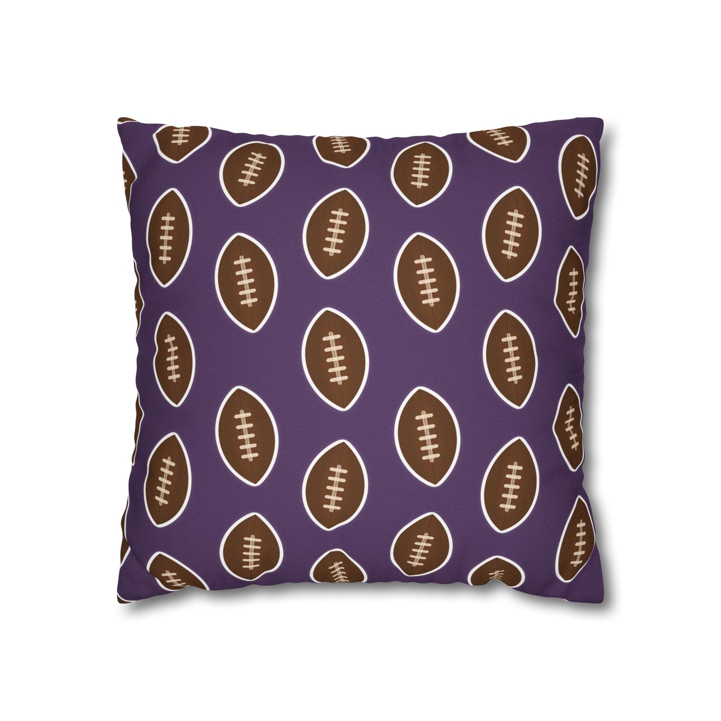 Hand-Drawn Football Throw Pillow Cover | Purple