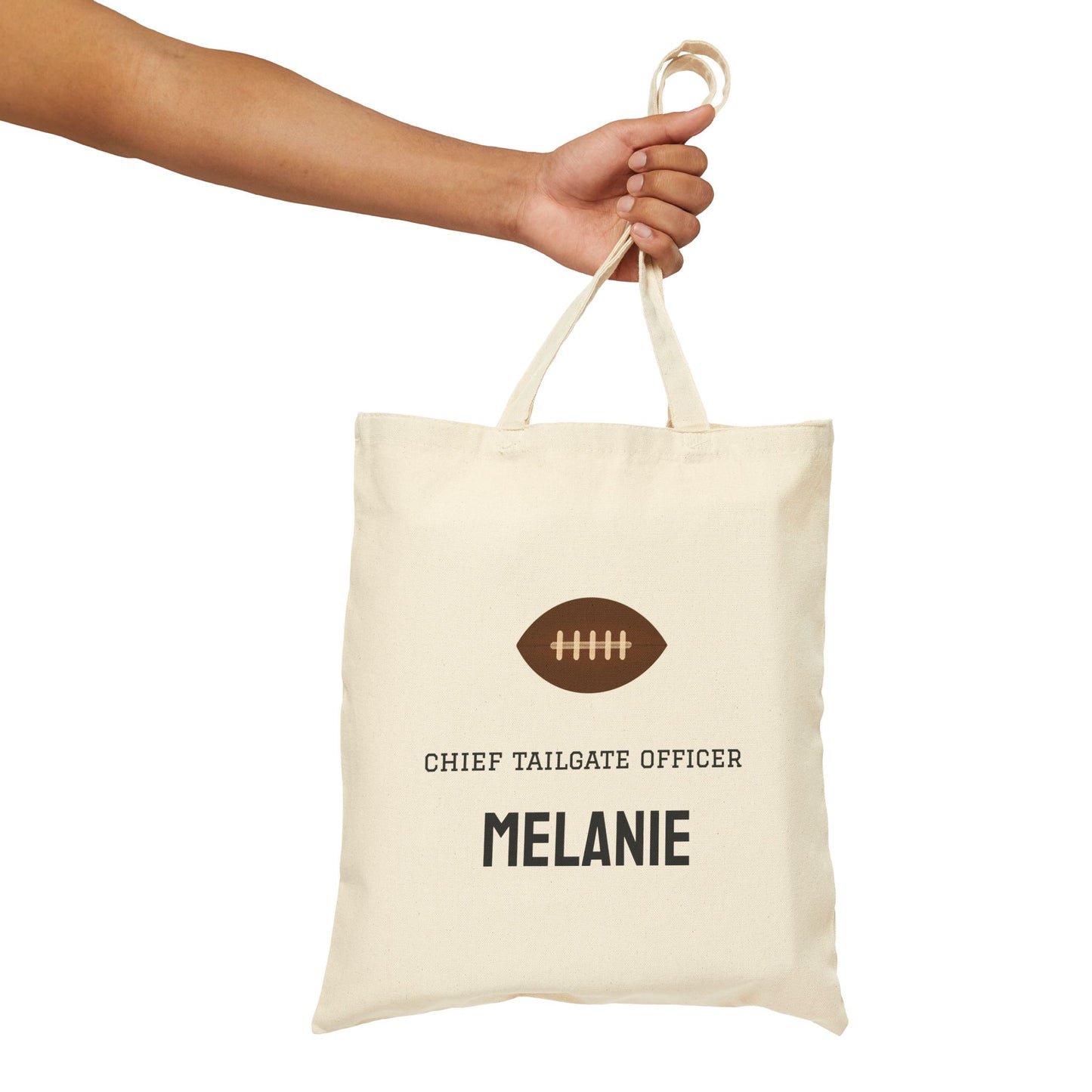 Personalized Football Tailgate Tote | Game Day Cotton Canvas Bag