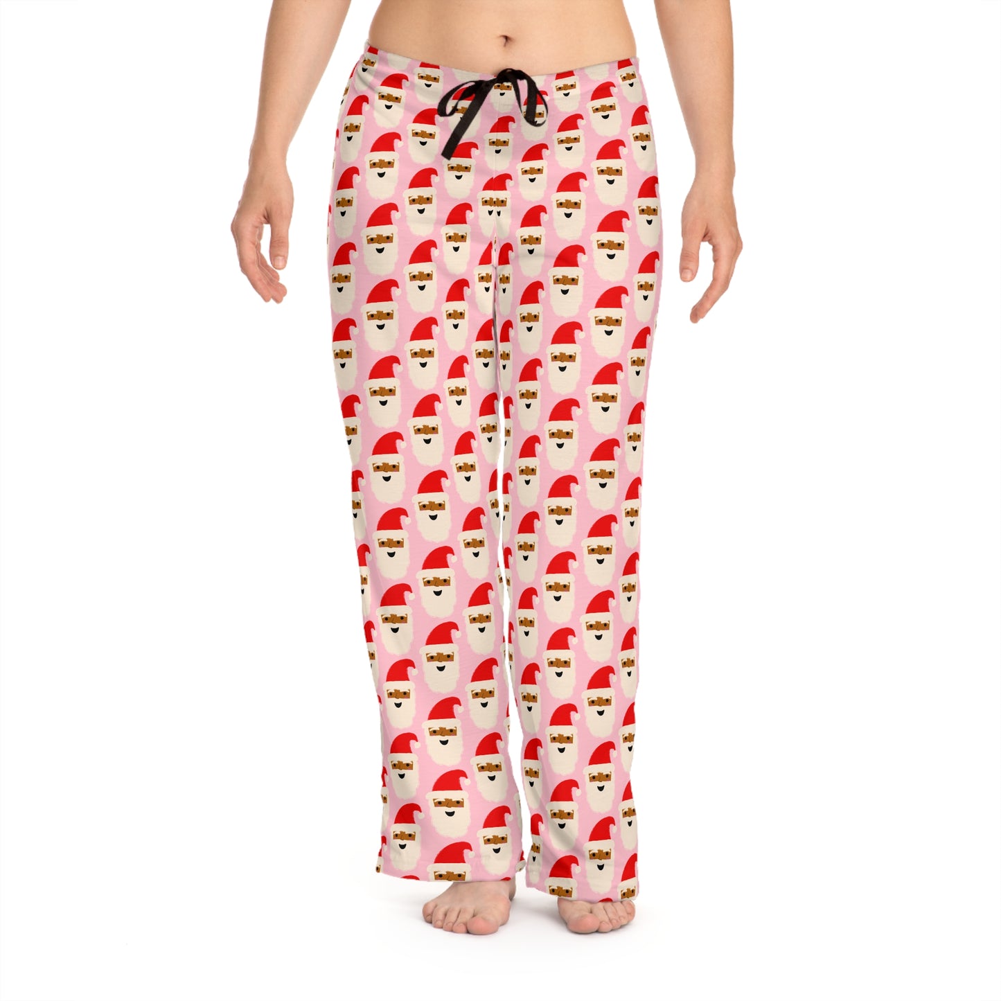 African American Santa Women's Christmas Pajama Pants | Pink