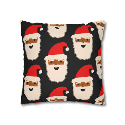 Santa Throw Pillow Cover | Black