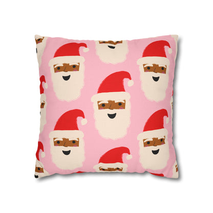 Santa Throw Pillow Cover | Pink