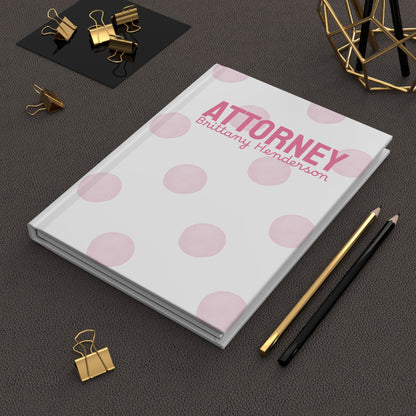 Personalized Pink Attorney Hardcover Journal