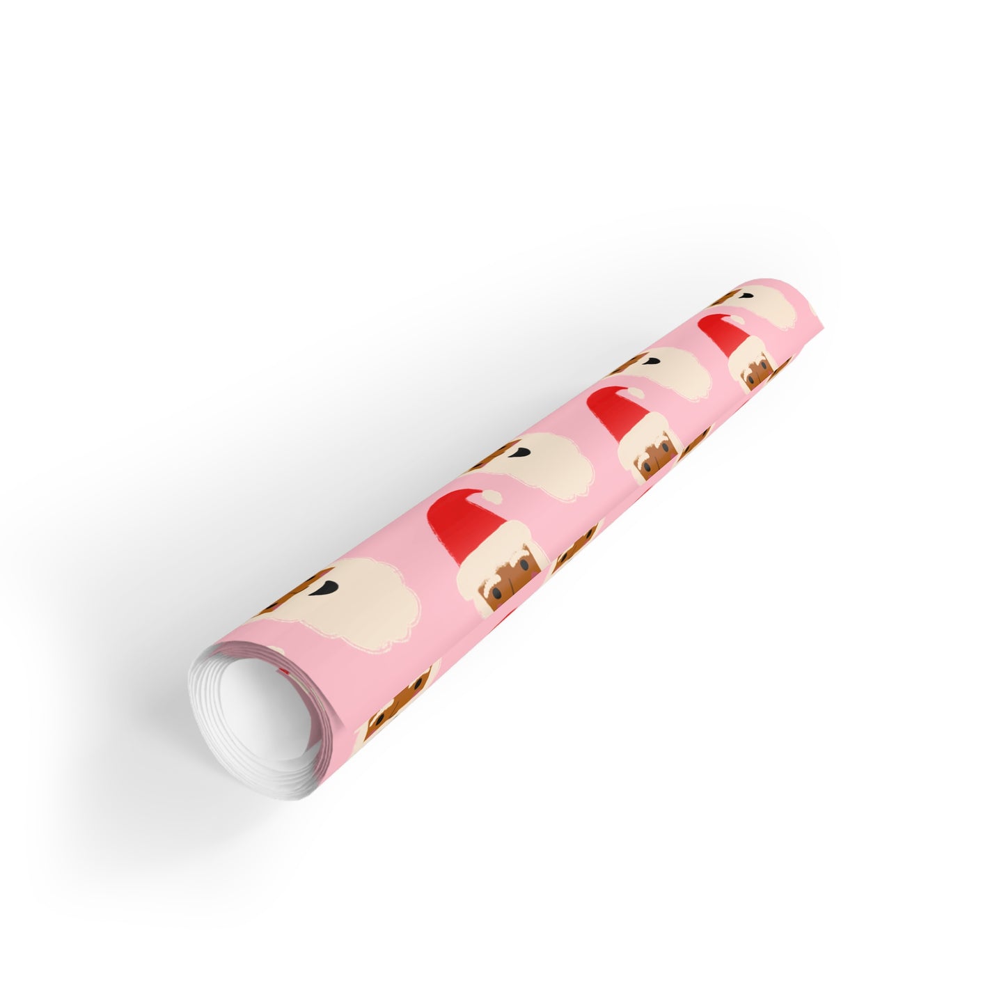 African American Santa Christmas Wrapping Paper | Pink