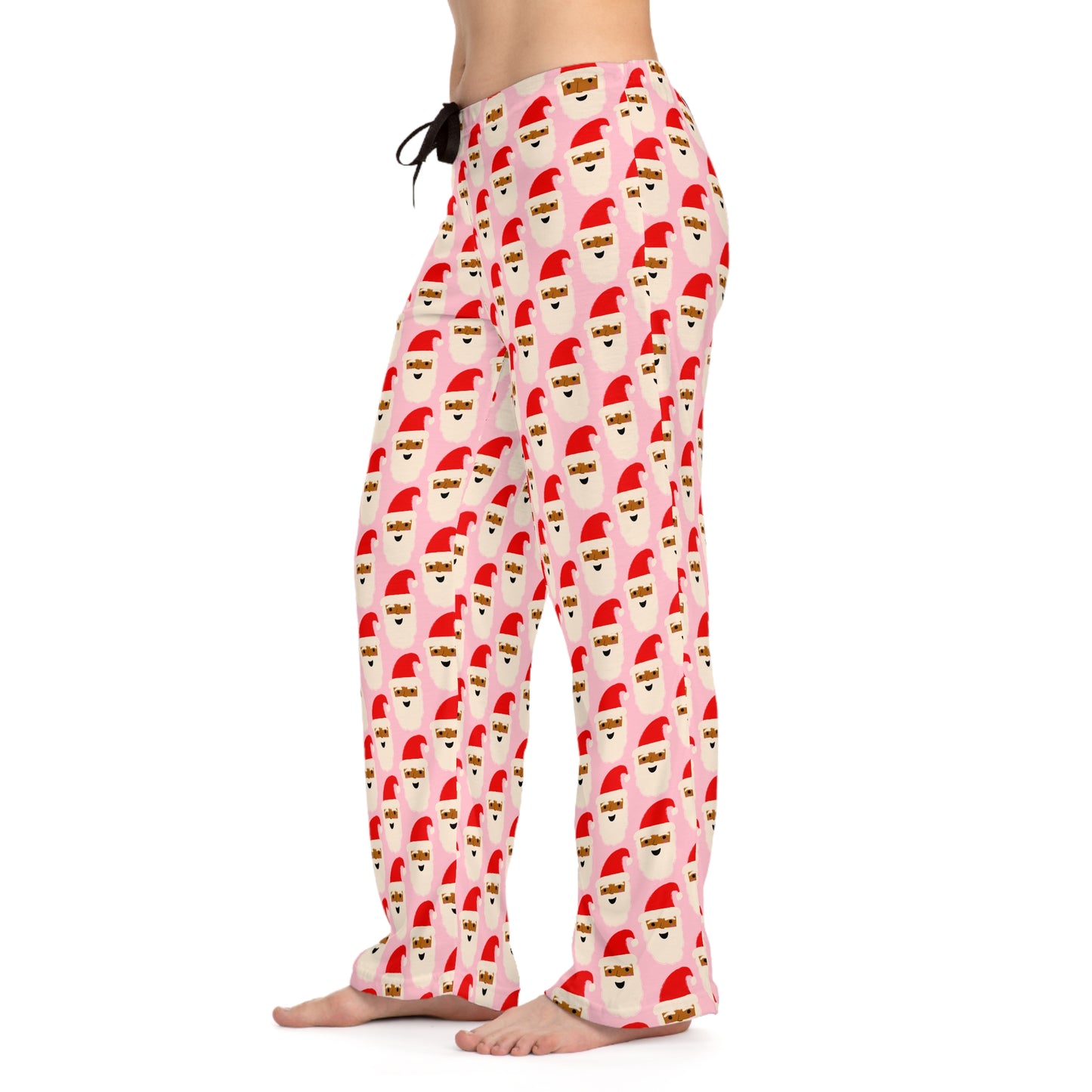 African American Santa Women's Christmas Pajama Pants | Pink