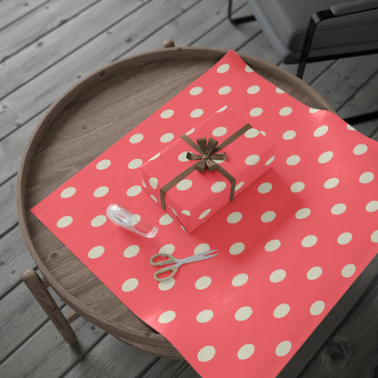 Coral Polka Dot Gift Wrapping Paper