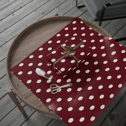 Crimson Red Polka Dot Wrapping Paper